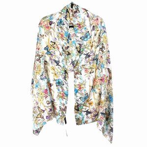 INC International Concepts Floral & Butterfly Print Scarf Lightweight Secret Gar